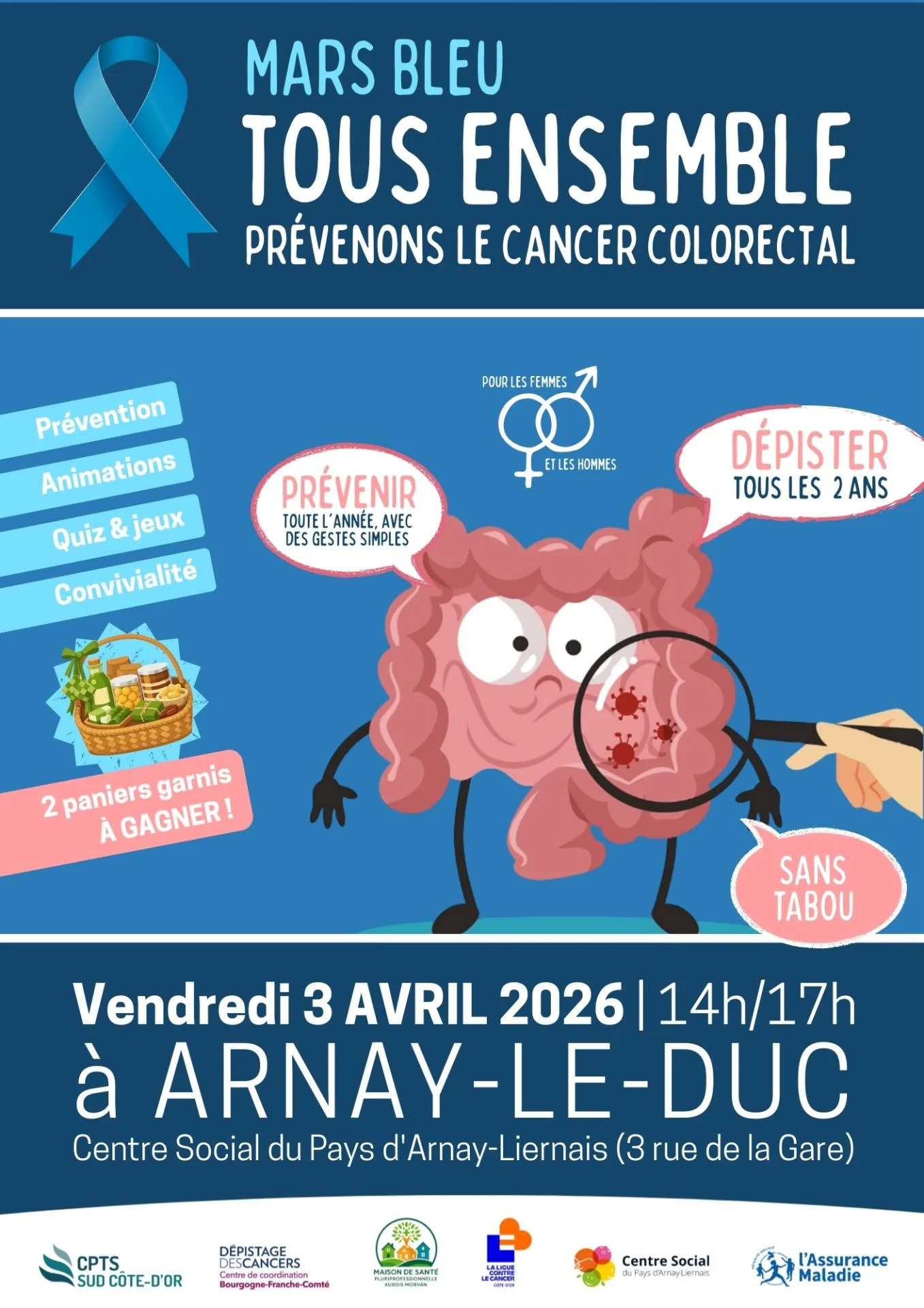 Affiche mars bleu arnay le duc 03 04 2026