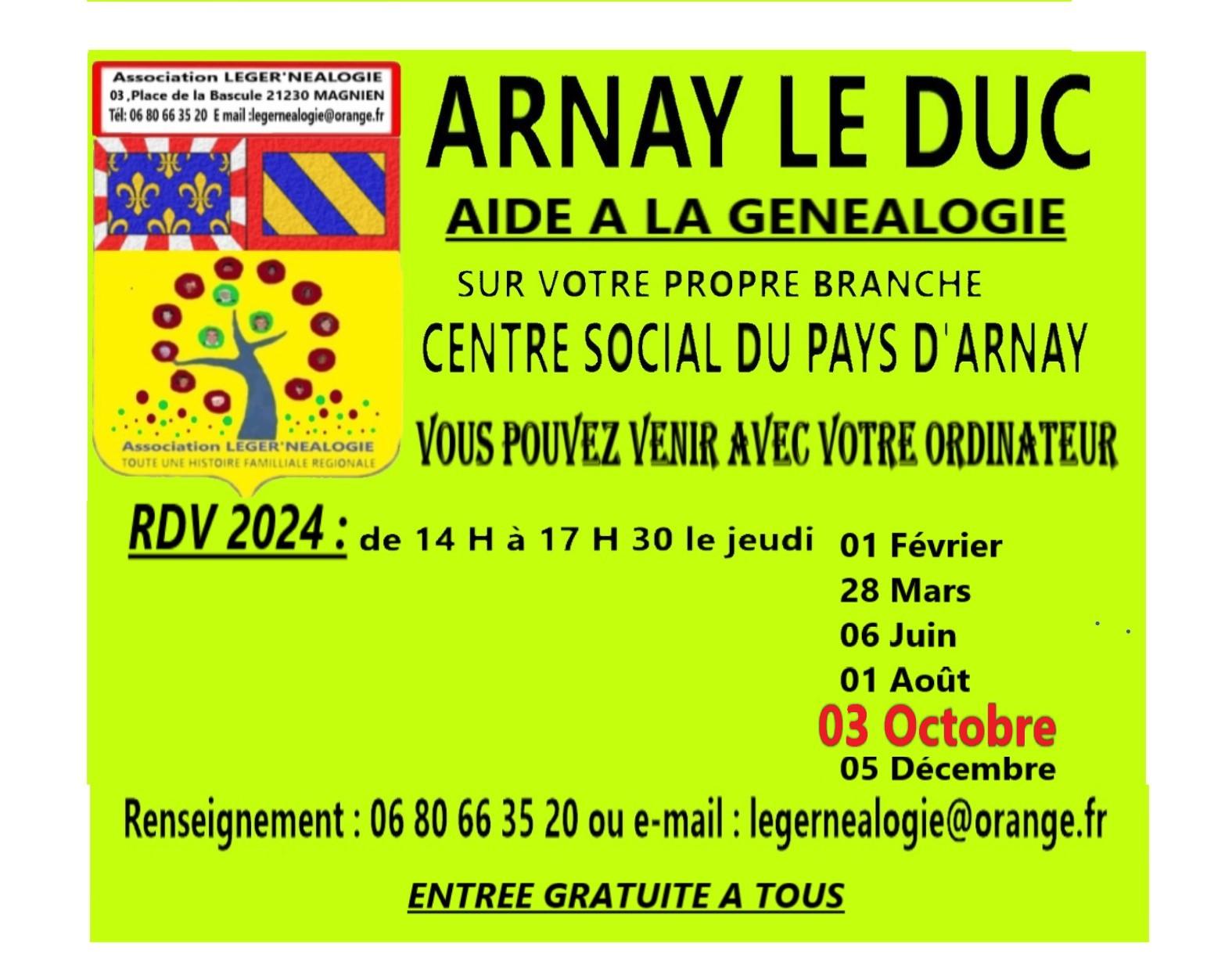 Genealogie arnay 2024