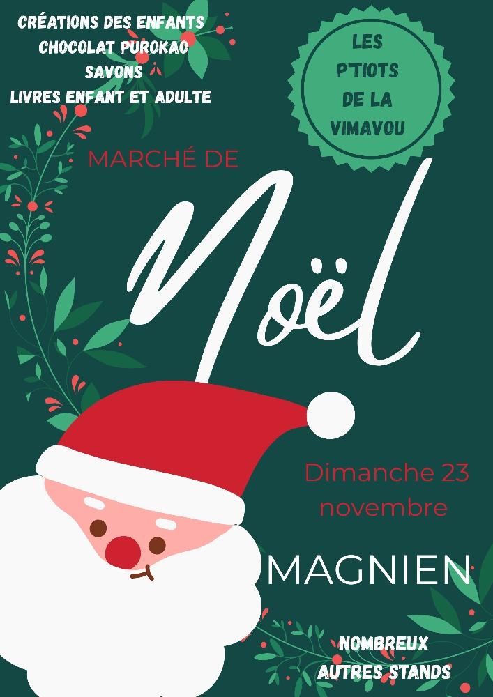 Vert et rouge illustration marche de noel affiche